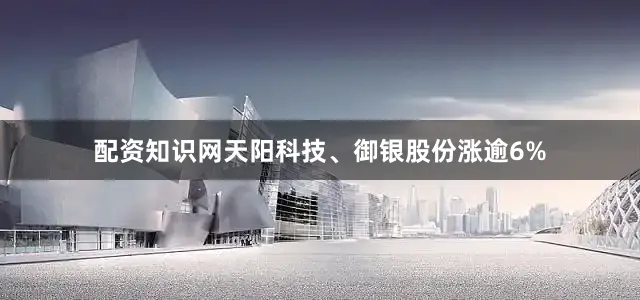 配资知识网天阳科技、御银股份涨逾6%